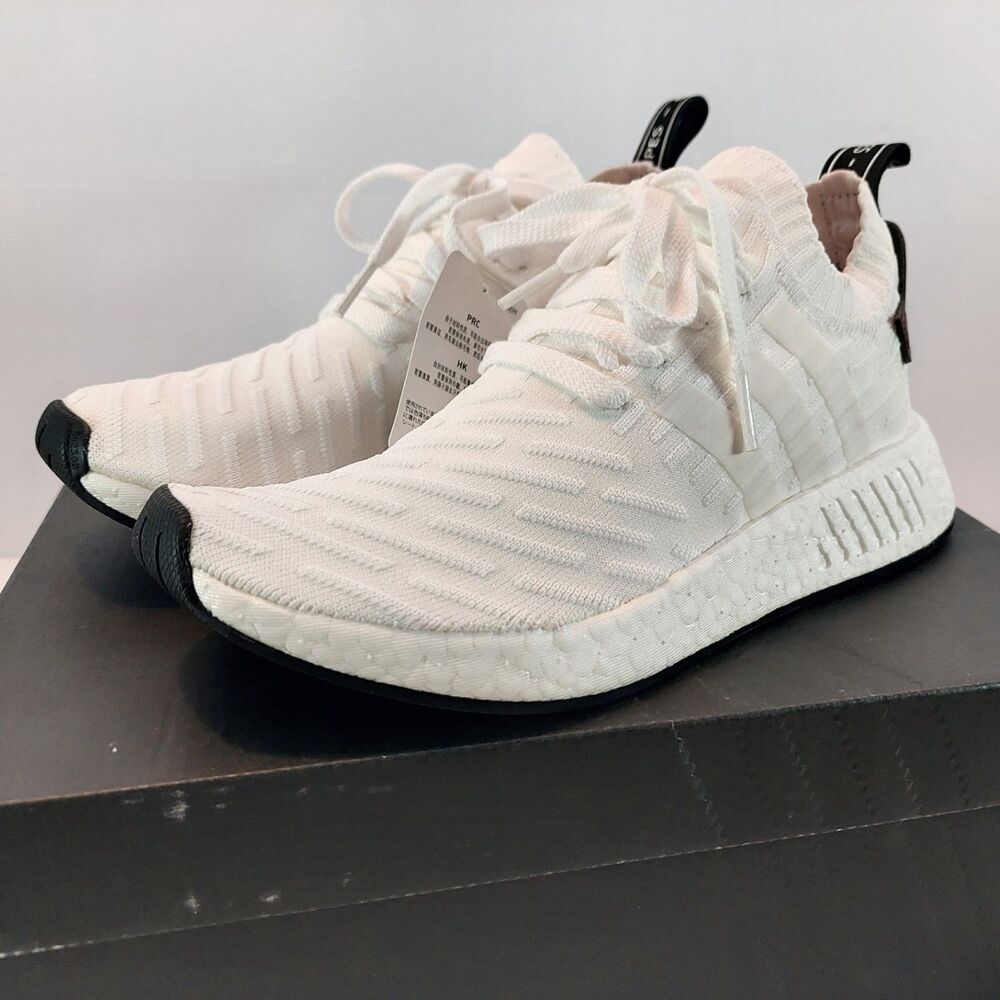 Adidas NMD R2 PK BY3015 White Black Primeknit Boost Sneakers New Sz 6M 7W